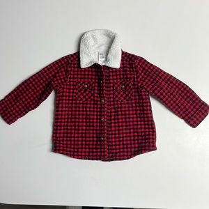 Carter’s baby flannel jacket| size 24 months| red, white.